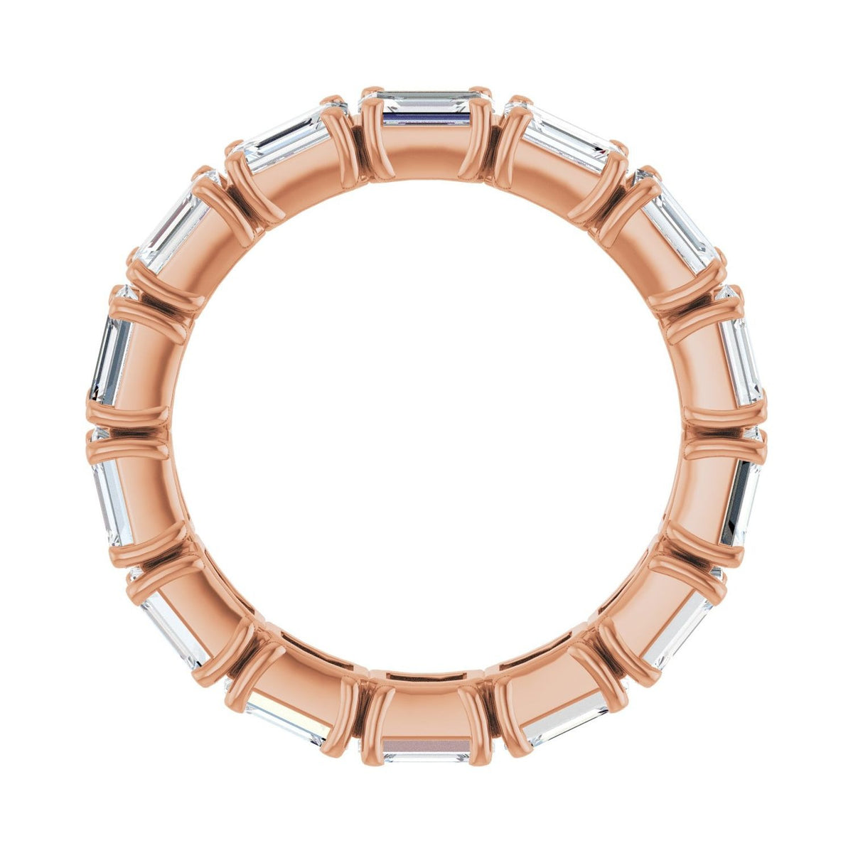 Sapphire Row Lab-Grown Diamond Emerald-Cut Eternity Band - 14K Rose Gold, 5 × 3.5 mm, 8.5 (view 2)