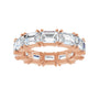 Sapphire Row Lab-Grown Diamond Emerald-Cut Eternity Band - 14K Rose Gold, 5.8 × 4.2 mm, 7 (view 3)