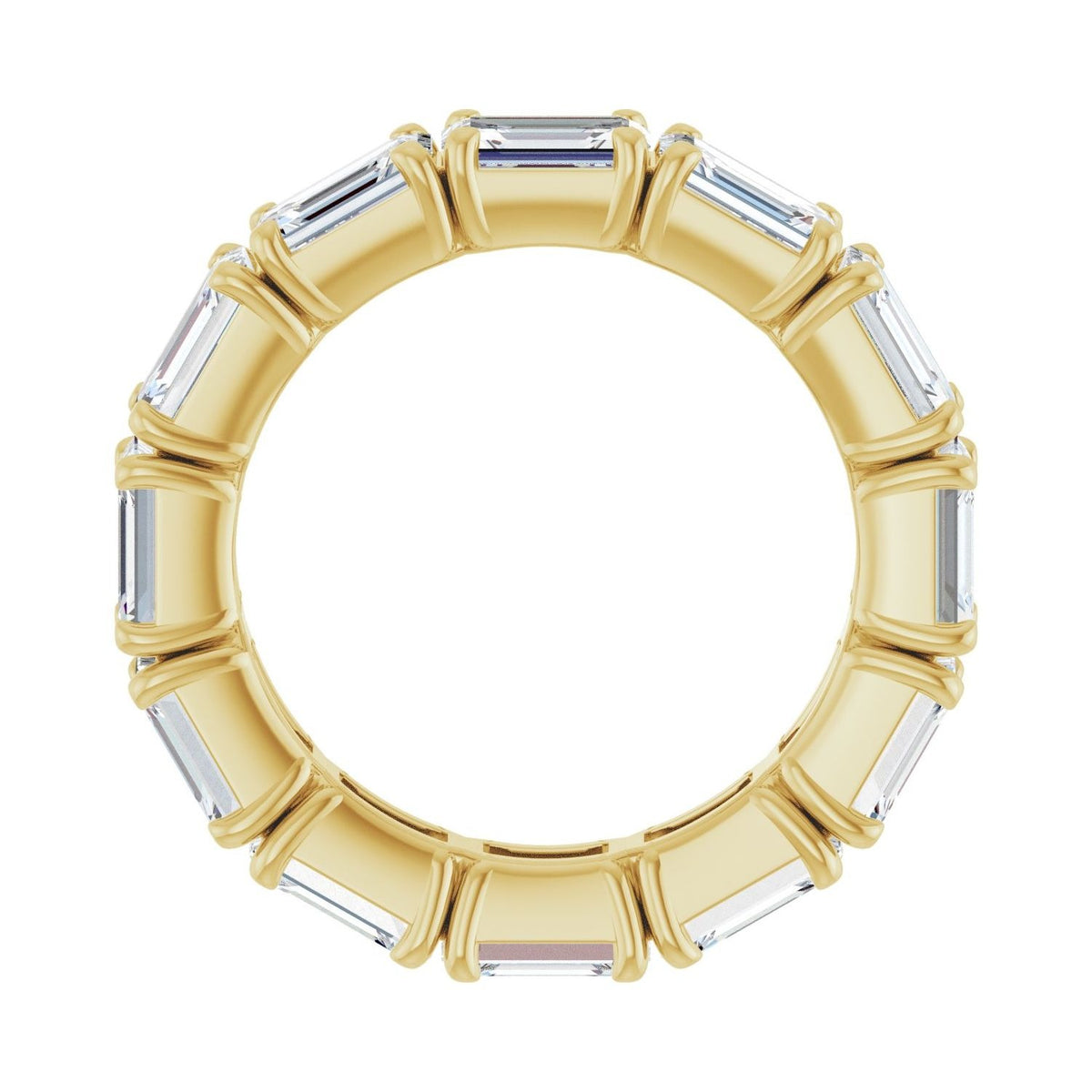Sapphire Row Lab-Grown Diamond Emerald-Cut Eternity Band - 14K Yellow Gold, 5 × 3.5 mm, 4 (view 2)