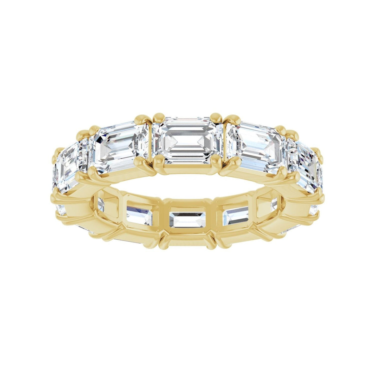 Sapphire Row Lab-Grown Diamond Emerald-Cut Eternity Band - 14K Yellow Gold, 5 × 3.5 mm, 4 (view 3)