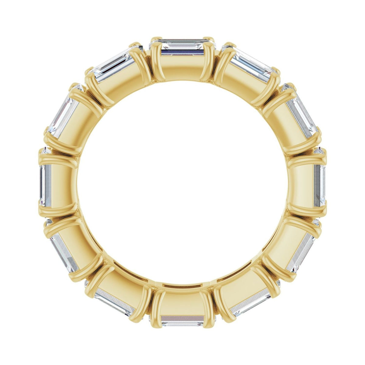 Sapphire Row Lab-Grown Diamond Emerald-Cut Eternity Band - 14K Yellow Gold, 5 × 3.5 mm, 5 (view 2)