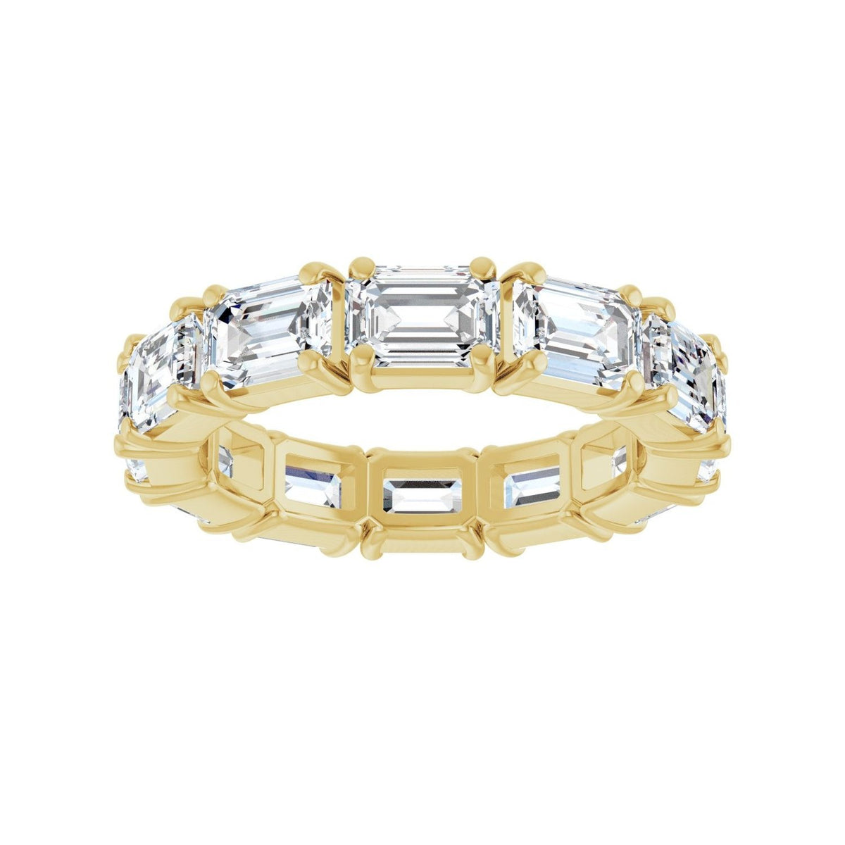 Sapphire Row Lab-Grown Diamond Emerald-Cut Eternity Band - 14K Yellow Gold, 5 × 3.5 mm, 5 (view 3)