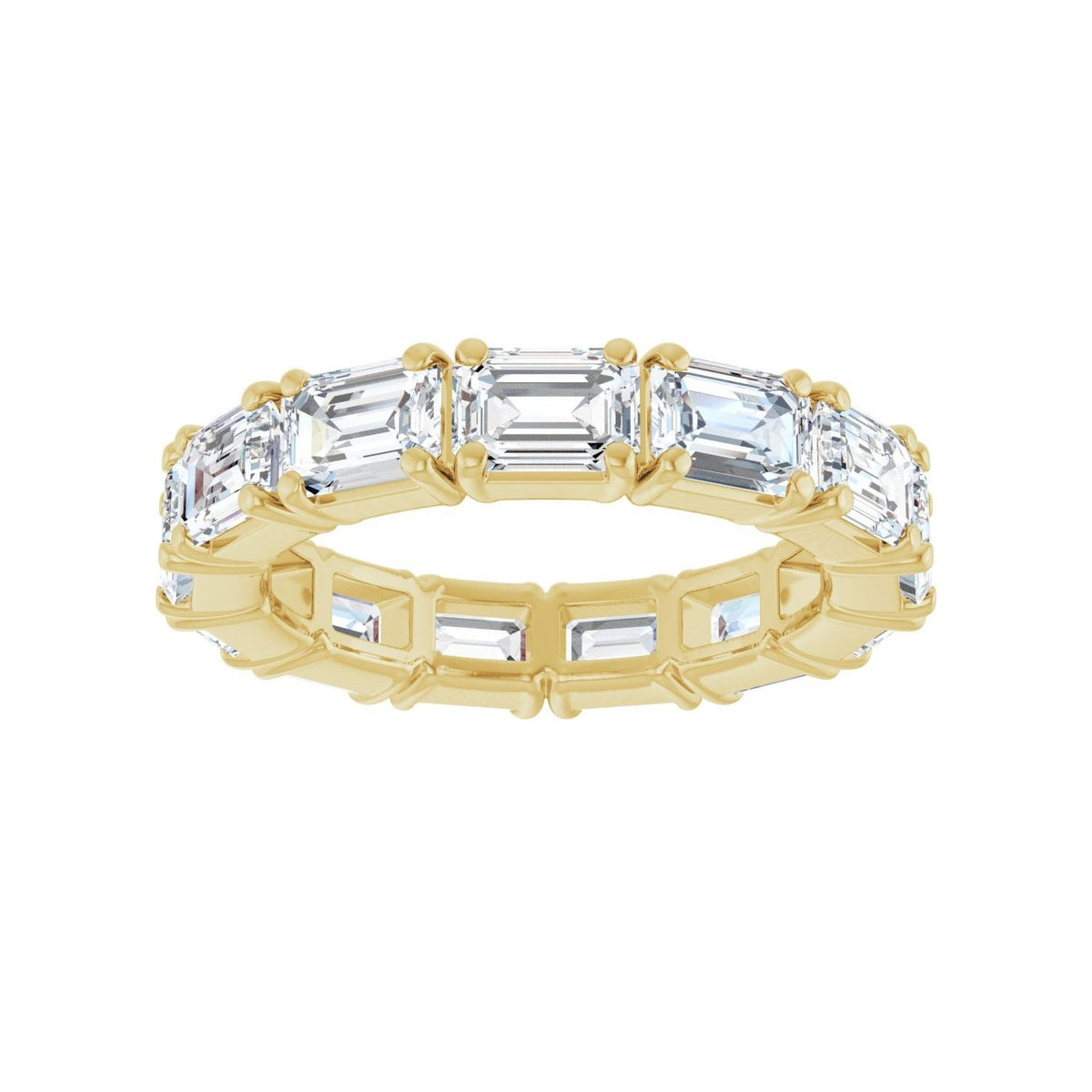 Sapphire Row Lab-Grown Diamond Emerald-Cut Eternity Band - 14K Yellow Gold, 5 × 3.5 mm, 6 (view 3)