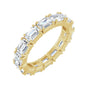 Sapphire Row Lab-Grown Diamond Emerald-Cut Eternity Band - 14K Yellow Gold, 5 × 3.5 mm, 8