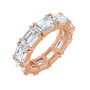 Sapphire Row Lab-Grown Diamond Emerald-Cut Eternity Band - 14K Rose Gold, 5.8 × 4.2 mm, 4.5