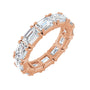 Sapphire Row Lab-Grown Diamond Emerald-Cut Eternity Band - 14K Rose Gold, 5.8 × 4.2 mm, 7.5