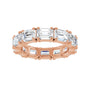 Sapphire Row Lab-Grown Diamond Emerald-Cut Eternity Band - 14K Rose Gold, 5.8 × 4.2 mm, 7.5 (view 3)