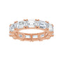 Sapphire Row Lab-Grown Diamond Emerald-Cut Eternity Band - 14K Rose Gold, 5.8 × 4.2 mm, 8.5 (view 3)