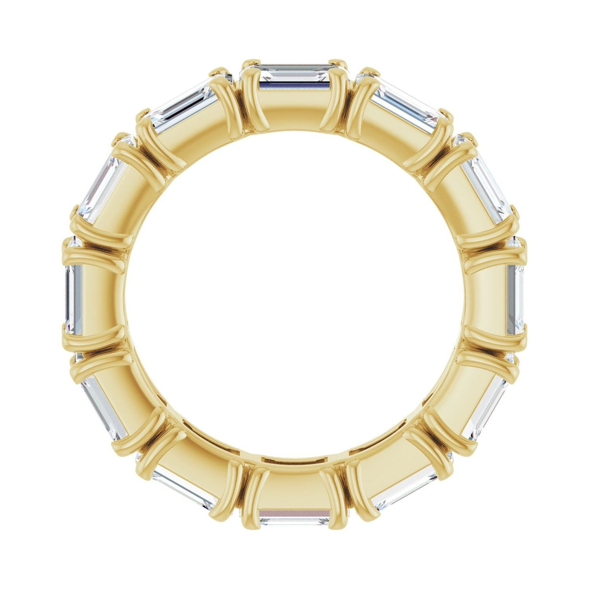 Sapphire Row Lab-Grown Diamond Emerald-Cut Eternity Band - 14K Yellow Gold, 5 × 3.5 mm, 4.5 (view 2)