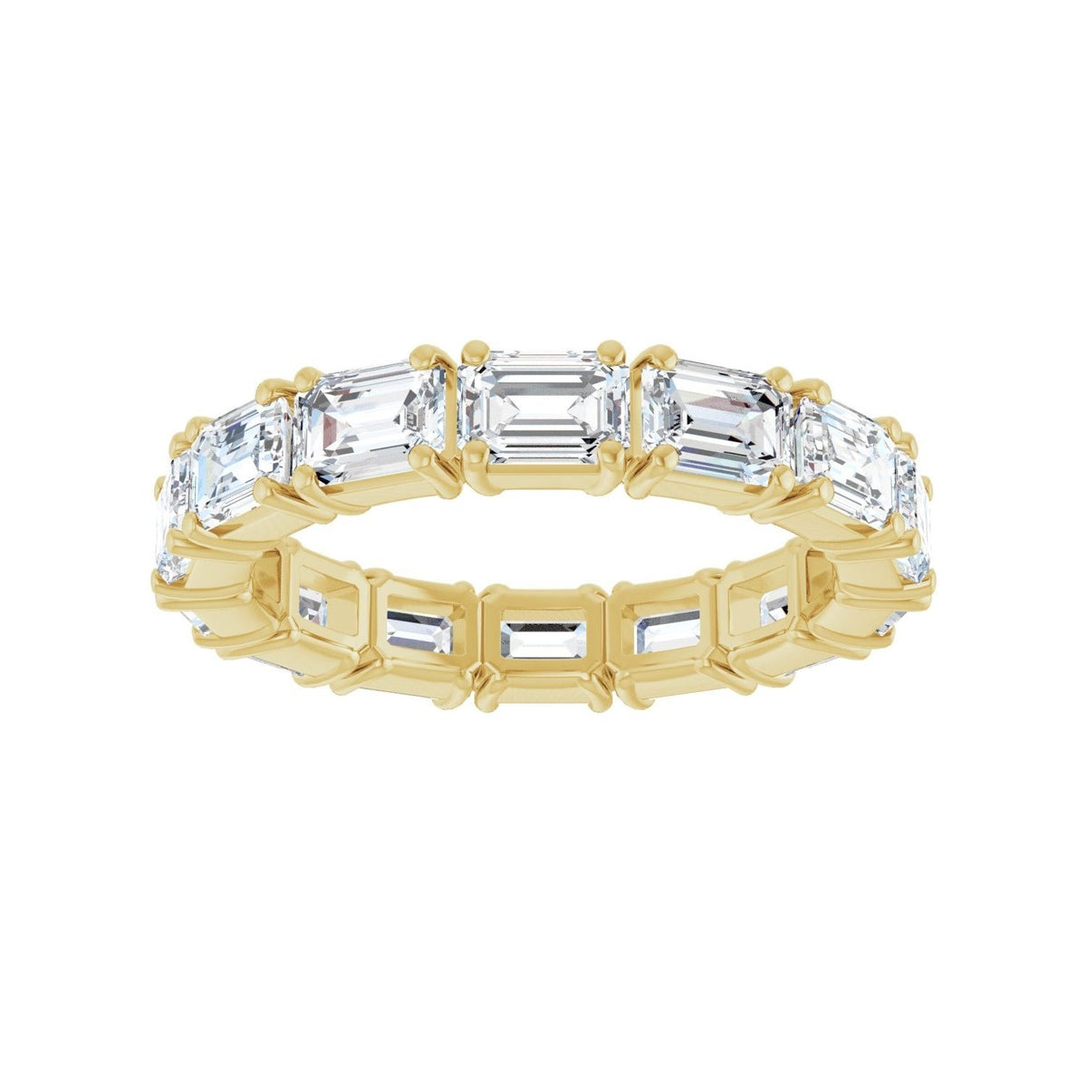 Sapphire Row Lab-Grown Diamond Emerald-Cut Eternity Band - 14K Yellow Gold, 5 × 3.5 mm, 8.5 (view 3)