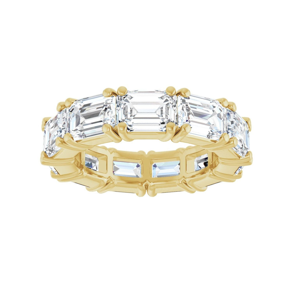 Sapphire Row Lab-Grown Diamond Emerald-Cut Eternity Band - 14K Yellow Gold, 5.8 × 4.2 mm, 4 (view 3)