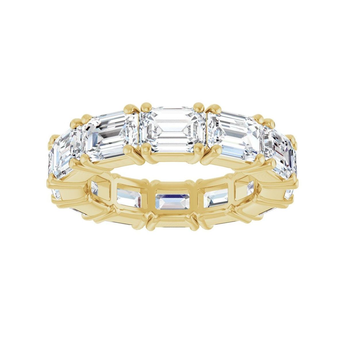 Sapphire Row Lab-Grown Diamond Emerald-Cut Eternity Band - 14K Yellow Gold, 5.8 × 4.2 mm, 6 (view 3)