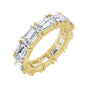 Sapphire Row Lab-Grown Diamond Emerald-Cut Eternity Band - 14K Yellow Gold, 5.8 × 4.2 mm, 7