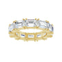 Sapphire Row Lab-Grown Diamond Emerald-Cut Eternity Band - 14K Yellow Gold, 5.8 × 4.2 mm, 7 (view 3)