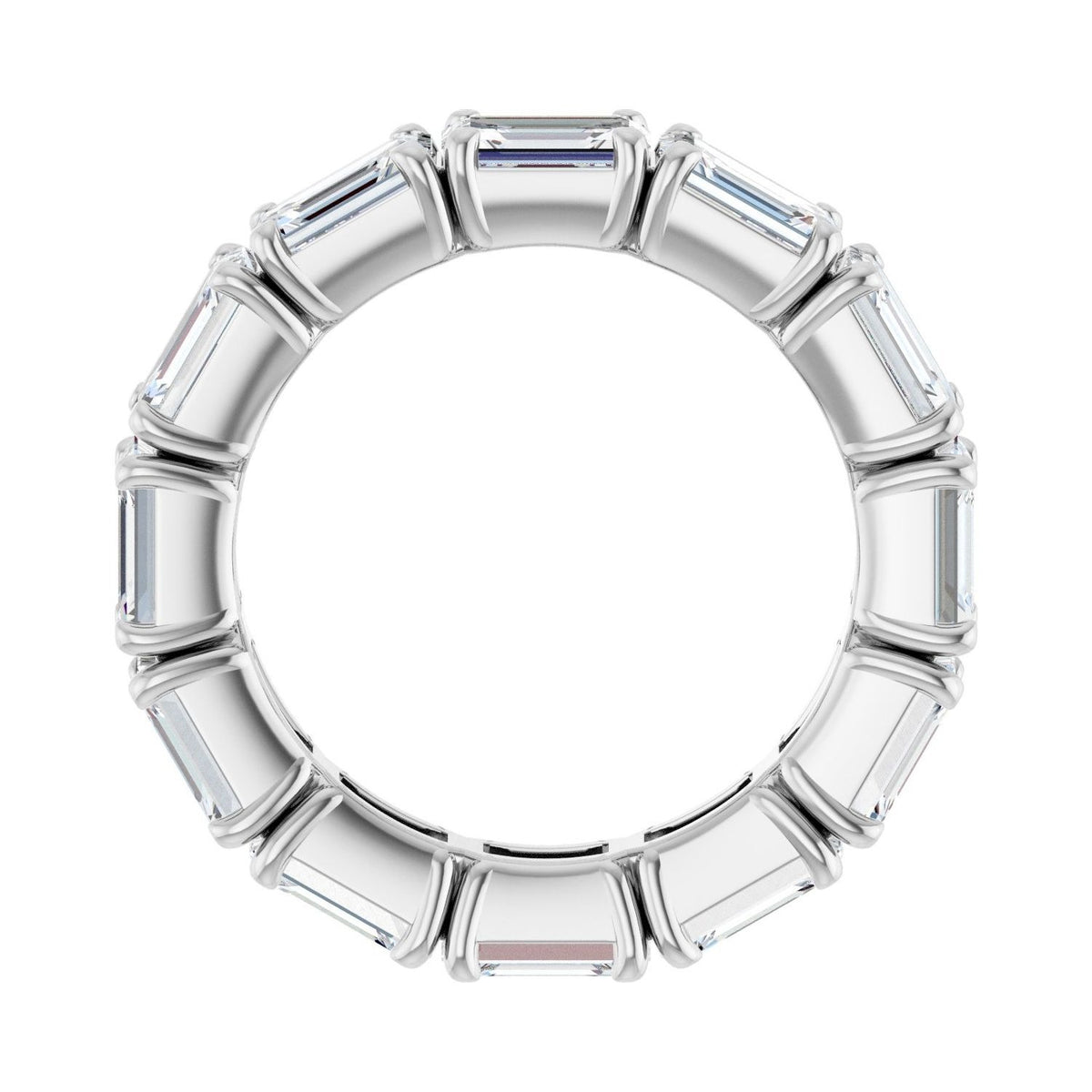 Sapphire Row Lab-Grown Diamond Emerald-Cut Eternity Band - Platinum, 5 × 3.5 mm, 4 (view 2)