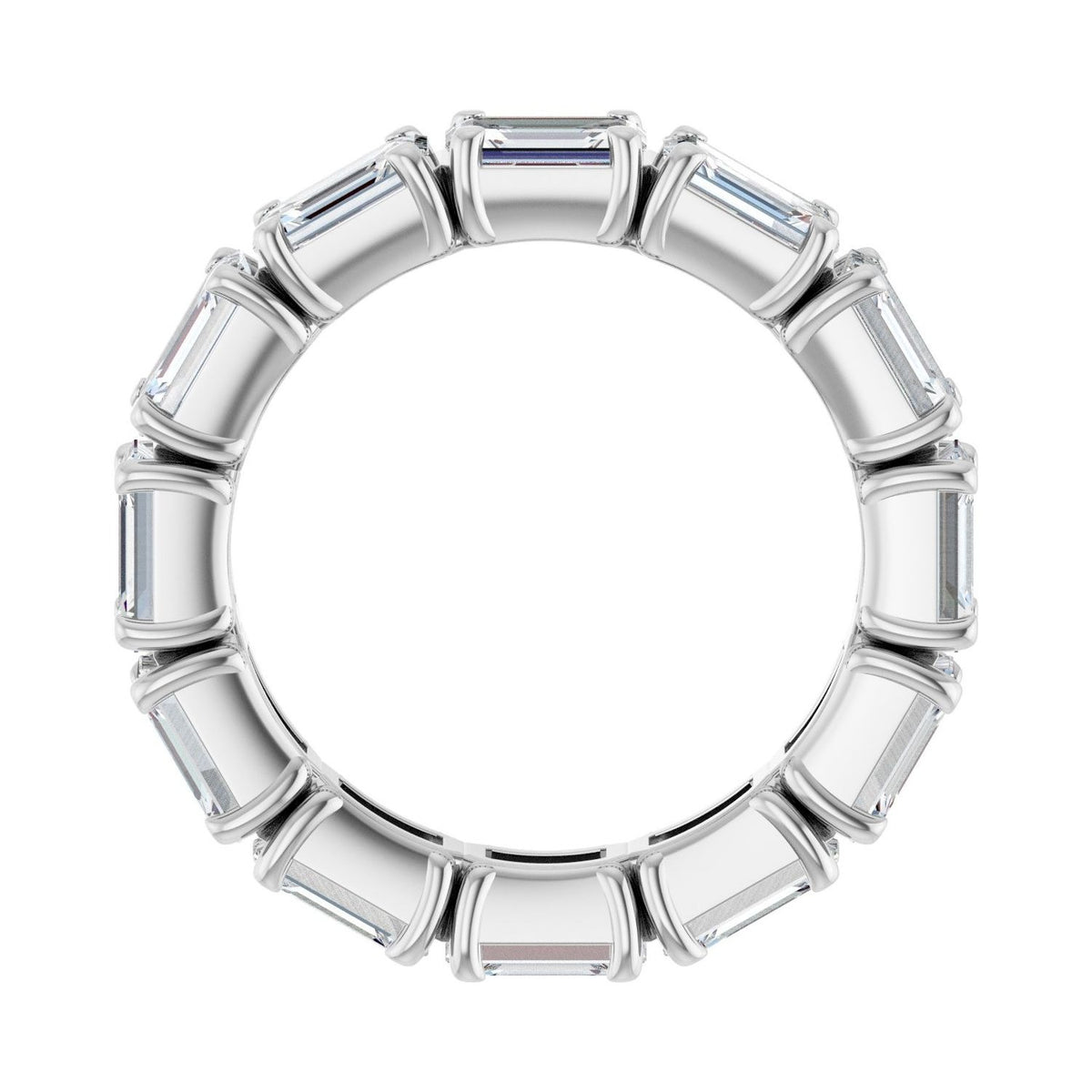 Sapphire Row Lab-Grown Diamond Emerald-Cut Eternity Band - Platinum, 5 × 3.5 mm, 5 (view 2)