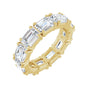 Sapphire Row Lab-Grown Diamond Emerald-Cut Eternity Band - 14K Yellow Gold, 5.8 × 4.2 mm, 5.5