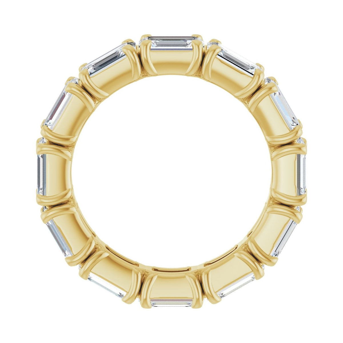 Sapphire Row Lab-Grown Diamond Emerald-Cut Eternity Band - 14K Yellow Gold, 5.8 × 4.2 mm, 7.5 (view 2)