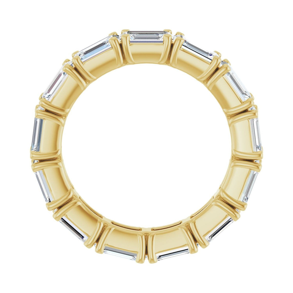 Sapphire Row Lab-Grown Diamond Emerald-Cut Eternity Band - 14K Yellow Gold, 5.8 × 4.2 mm, 8.5 (view 2)