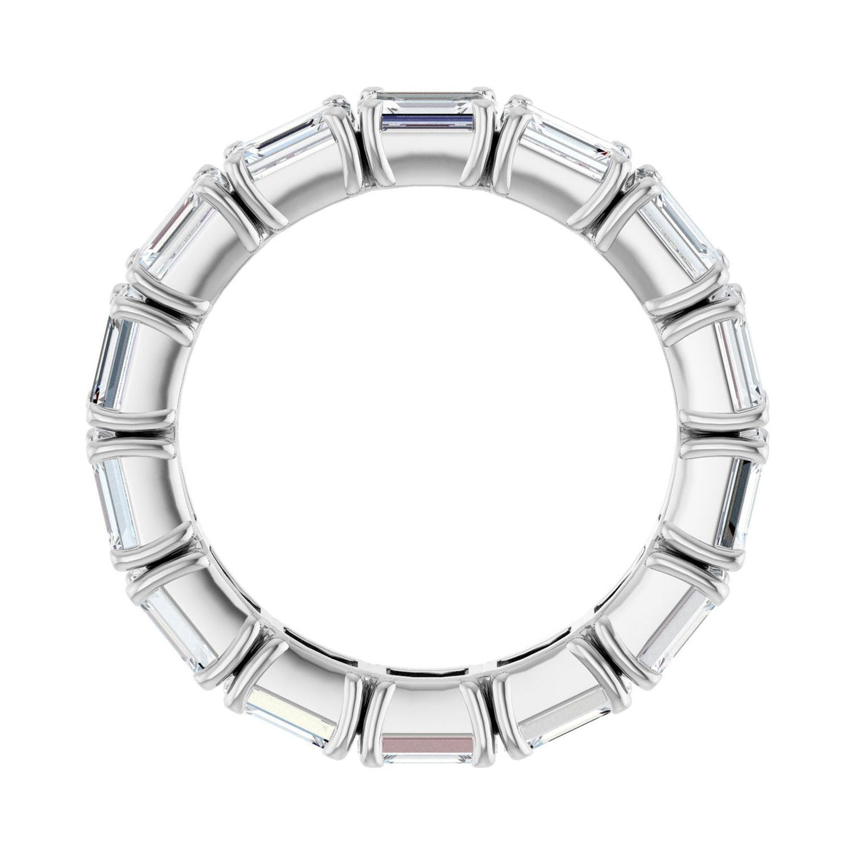 Sapphire Row Lab-Grown Diamond Emerald-Cut Eternity Band - Platinum, 5 × 3.5 mm (view 2)