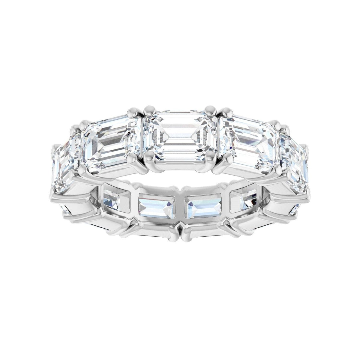 Sapphire Row Lab-Grown Diamond Emerald-Cut Eternity Band - 14K White Gold, 5.8 × 4.2 mm, 4.5 (view 3)
