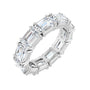 Sapphire Row Lab-Grown Diamond Emerald-Cut Eternity Band - 14K White Gold, 5.8 × 4.2 mm, 5.5
