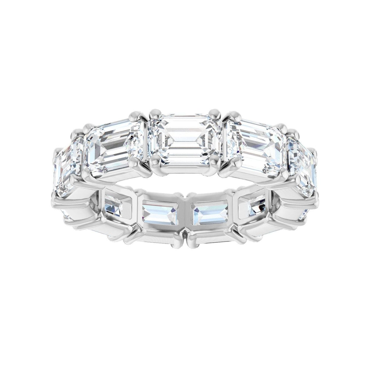 Sapphire Row Lab-Grown Diamond Emerald-Cut Eternity Band - 14K White Gold, 5.8 × 4.2 mm, 5.5 (view 3)