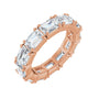 Sapphire Row Lab-Grown Diamond Emerald-Cut Eternity Band - 14K Rose Gold, 5 × 3.5 mm, 4
