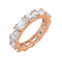 Sapphire Row Lab-Grown Diamond Emerald-Cut Eternity Band - 14K Rose Gold, 5 × 3.5 mm, 6