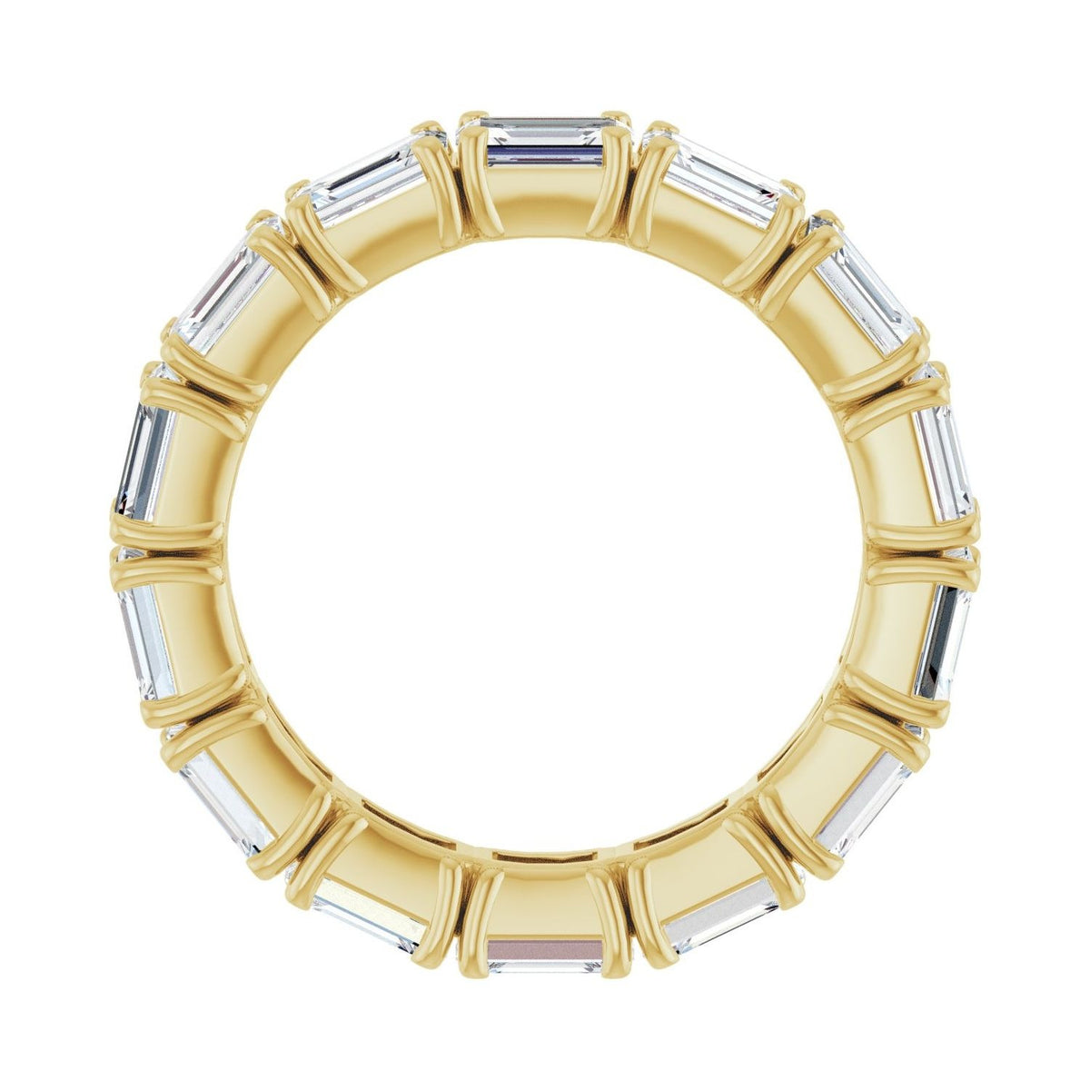 Sapphire Row Lab-Grown Diamond Emerald-Cut Eternity Band - 14K Yellow Gold, 5 × 3.5 mm (view 2)