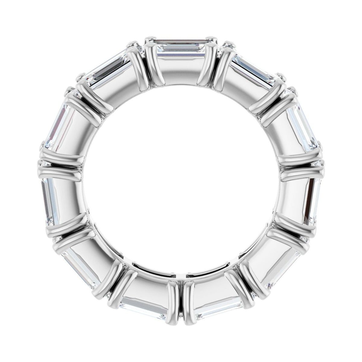 Sapphire Row Lab-Grown Diamond Emerald-Cut Eternity Band - 14K White Gold, 5.8 × 4.2 mm, 4 (view 2)