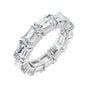 Sapphire Row Lab-Grown Diamond Emerald-Cut Eternity Band - 14K White Gold, 5.8 × 4.2 mm, 7