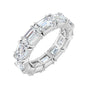 Sapphire Row Lab-Grown Diamond Emerald-Cut Eternity Band - Platinum, 5.8 × 4.2 mm, 6.5