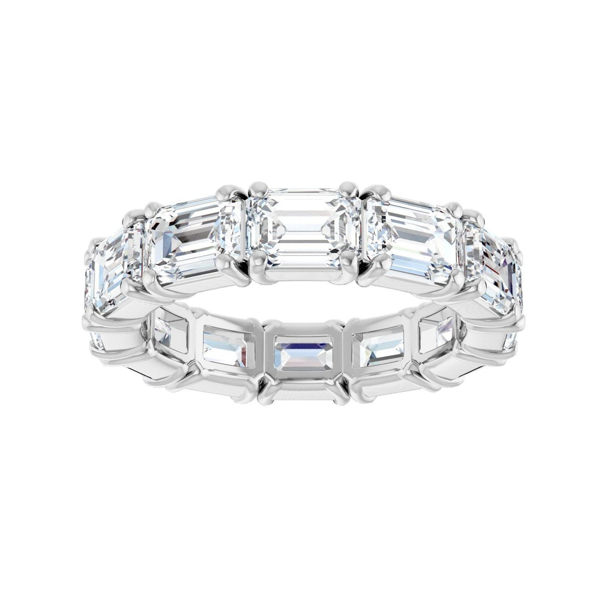 Sapphire Row Lab-Grown Diamond Emerald-Cut Eternity Band - Platinum, 5.8 × 4.2 mm, 7.5 (view 3)