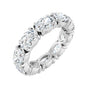 Sapphire Row Lab-Grown Diamond Oval Eternity Band - 14K White Gold, 6 × 4 mm, 4.5