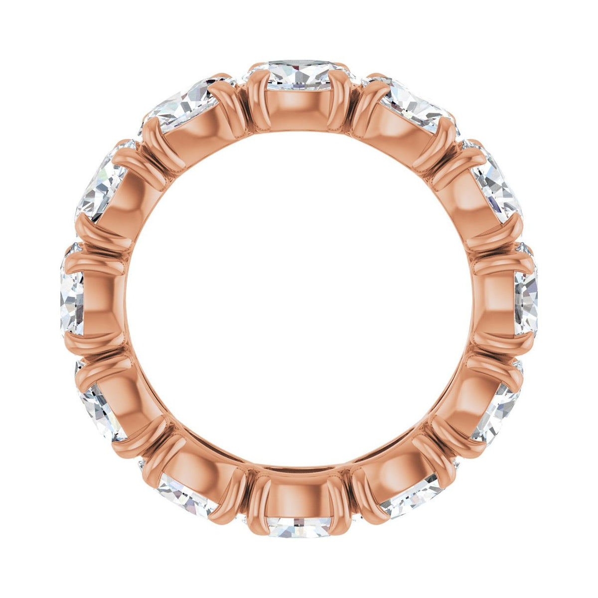Sapphire Row Lab-Grown Diamond Oval Eternity Band - 14K Rose Gold, 5 × 3.5 mm, 4.5 (view 2)