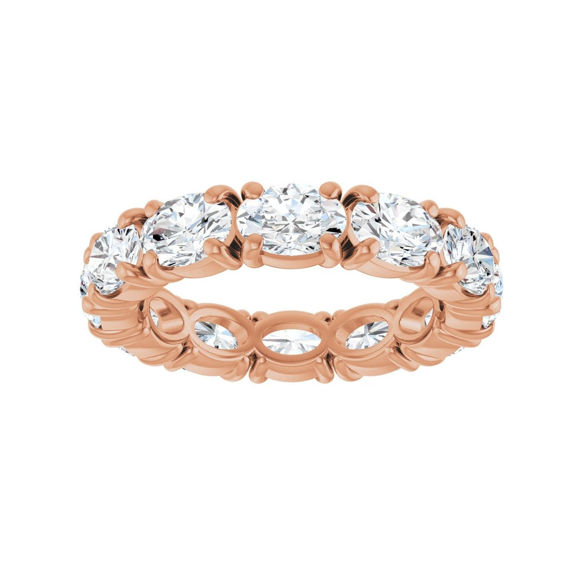 Sapphire Row Lab-Grown Diamond Oval Eternity Band - 14K Rose Gold, 5 × 3.5 mm, 4.5 (view 3)
