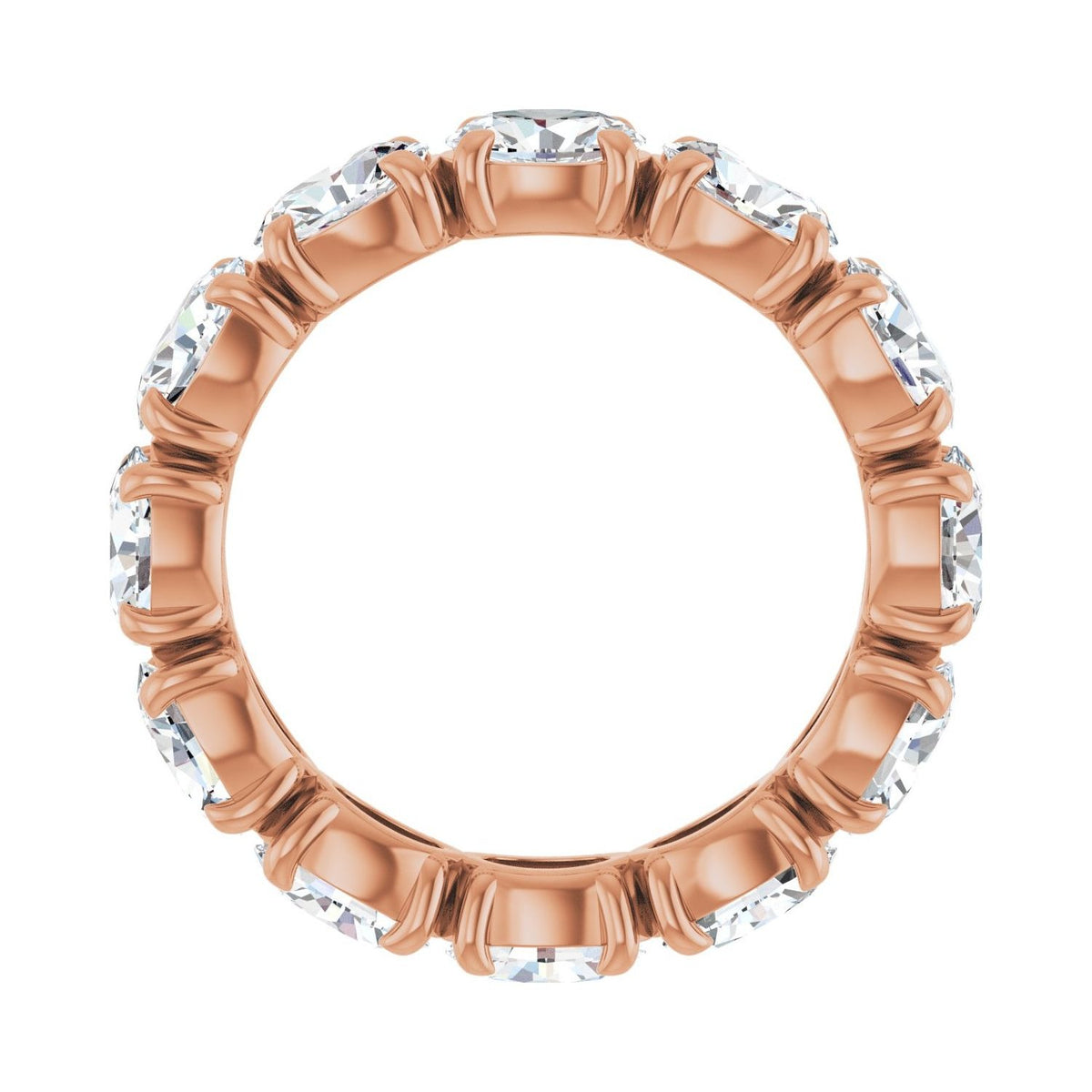 Sapphire Row Lab-Grown Diamond Oval Eternity Band - 14K Rose Gold, 5 × 3.5 mm, 5.5 (view 2)