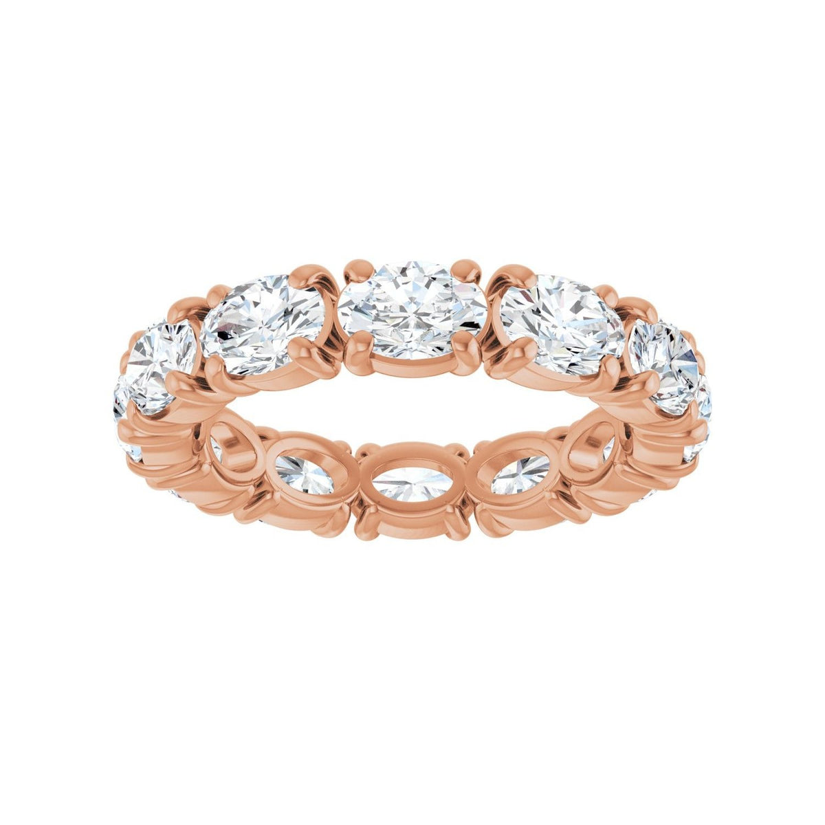 Sapphire Row Lab-Grown Diamond Oval Eternity Band - 14K Rose Gold, 5 × 3.5 mm, 5.5 (view 3)