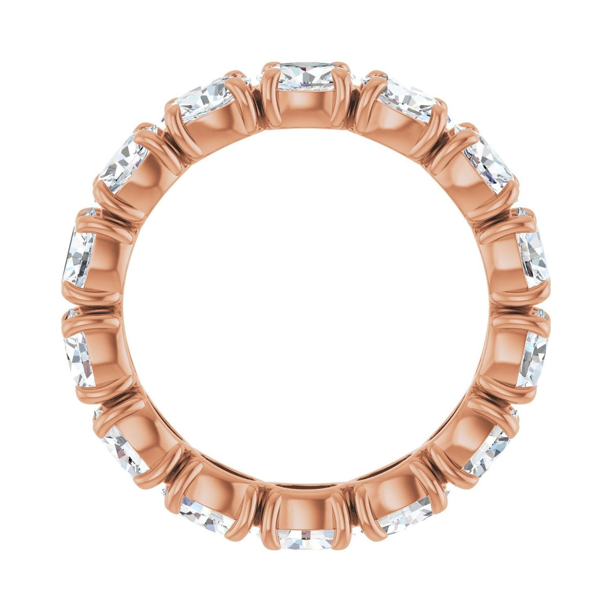 Sapphire Row Lab-Grown Diamond Oval Eternity Band - 14K Rose Gold, 5 × 3.5 mm, 8.5 (view 2)