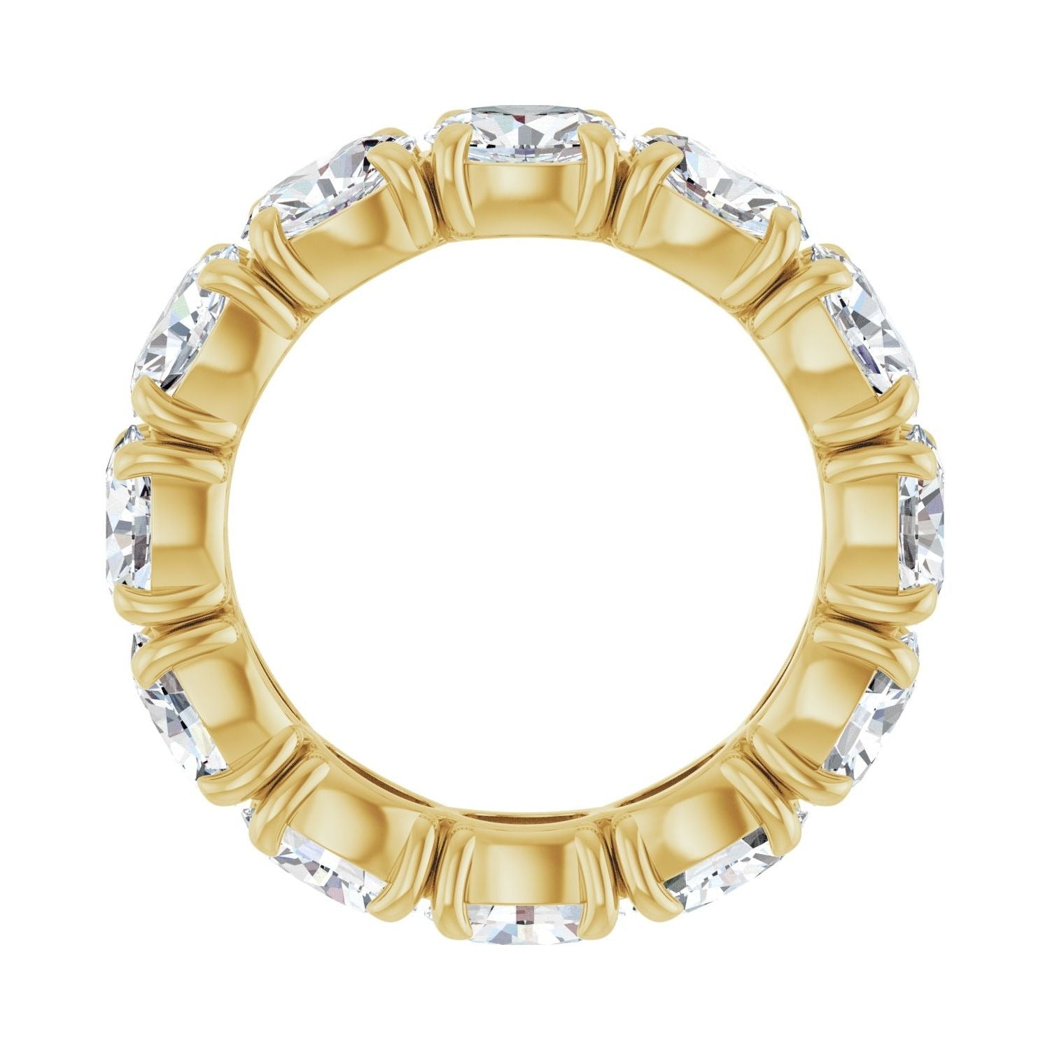 Sapphire Row Lab-Grown Diamond Oval Eternity Band - 14K Yellow Gold, 5 × 3.5 mm, 4 (view 2)