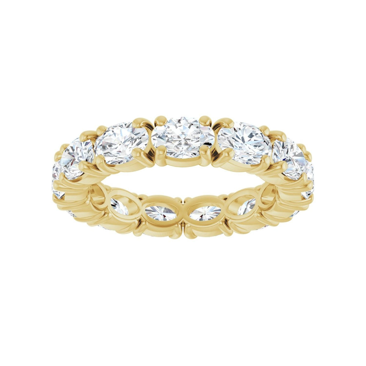 Sapphire Row Lab-Grown Diamond Oval Eternity Band - 14K Yellow Gold, 5 × 3.5 mm, 6 (view 3)