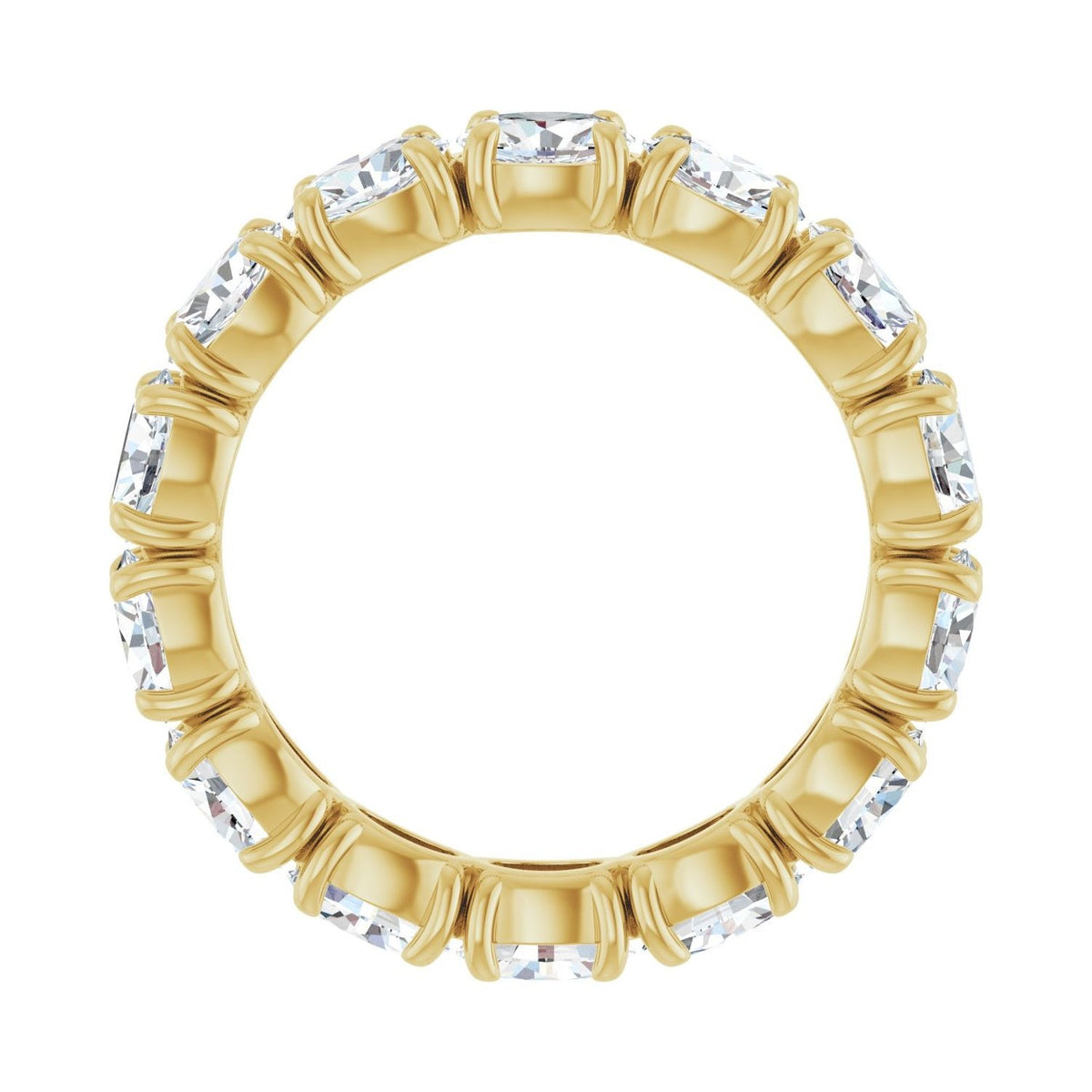 Sapphire Row Lab-Grown Diamond Oval Eternity Band - 14K Yellow Gold, 5 × 3.5 mm, 8 (view 2)