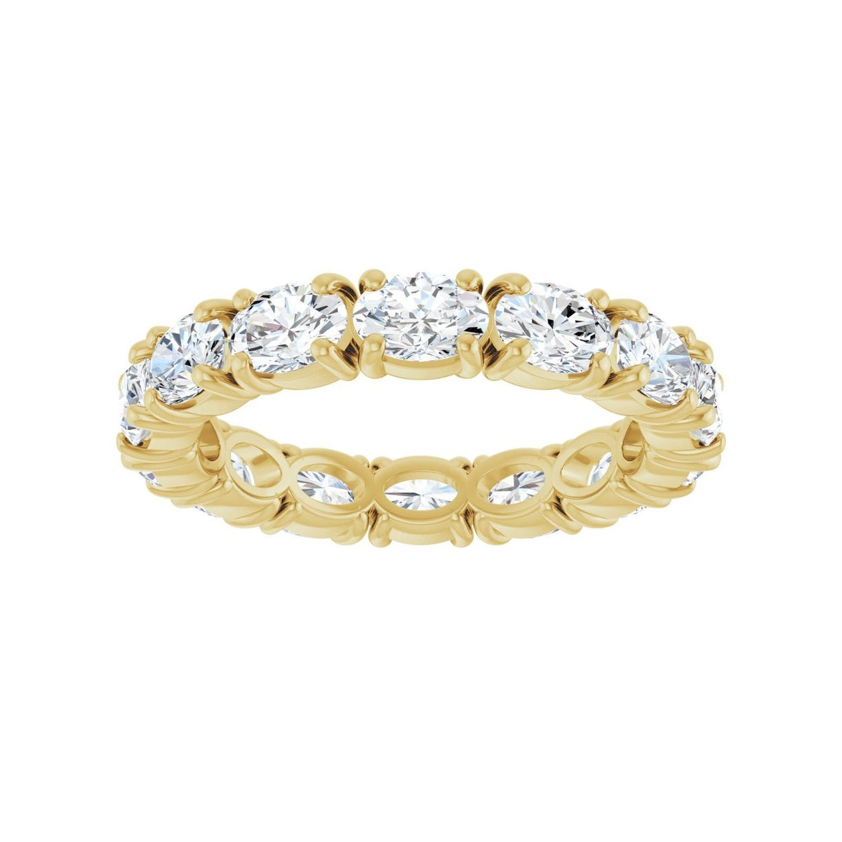 Sapphire Row Lab-Grown Diamond Oval Eternity Band - 14K Yellow Gold, 5 × 3.5 mm, 8 (view 3)
