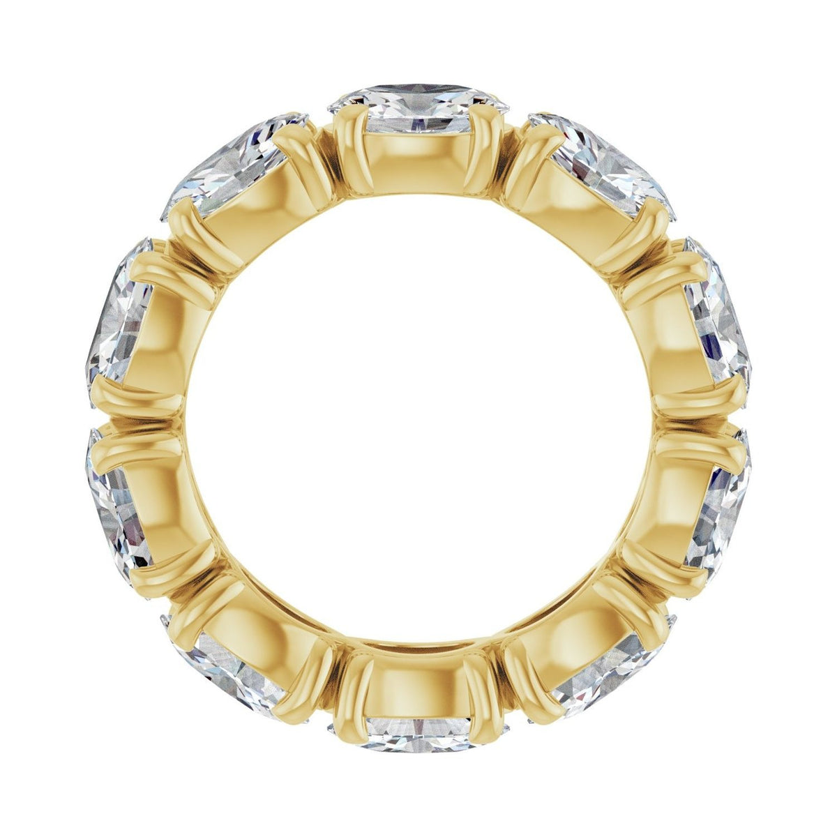 Sapphire Row Lab-Grown Diamond Oval Eternity Band - 14K Yellow Gold, 6 × 4 mm, 4.5 (view 2)