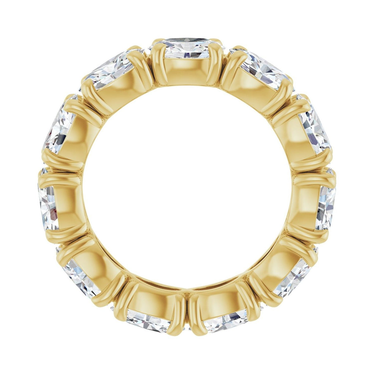 Sapphire Row Lab-Grown Diamond Oval Eternity Band - 14K Yellow Gold, 6 × 4 mm, 5.5 (view 2)