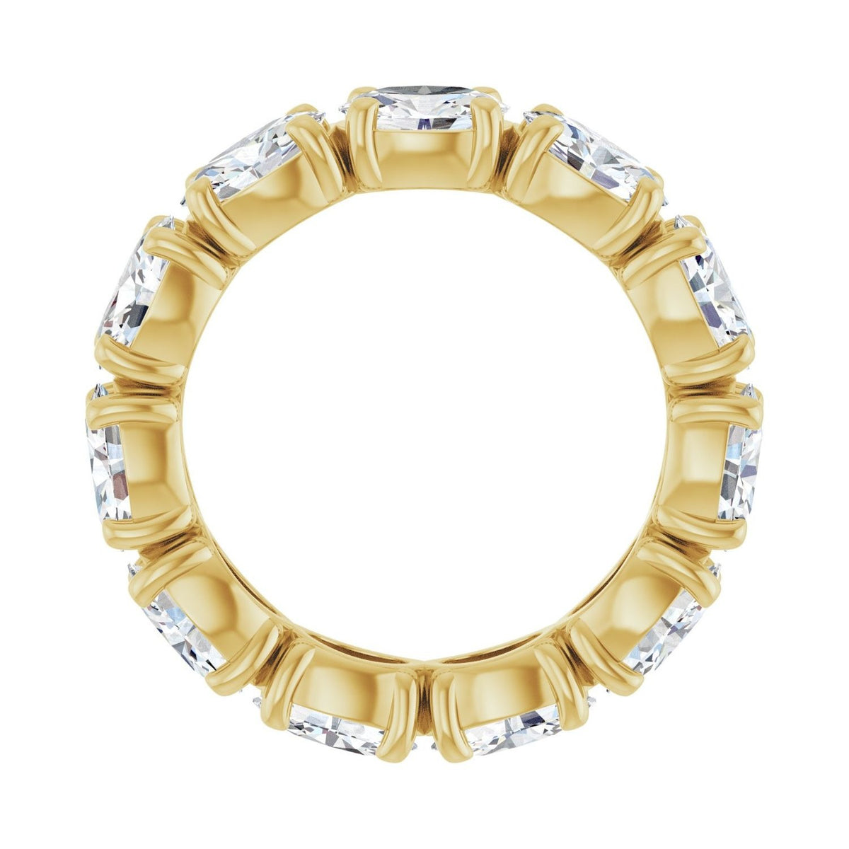 Sapphire Row Lab-Grown Diamond Oval Eternity Band - 14K Yellow Gold, 6 × 4 mm, 6.5 (view 2)
