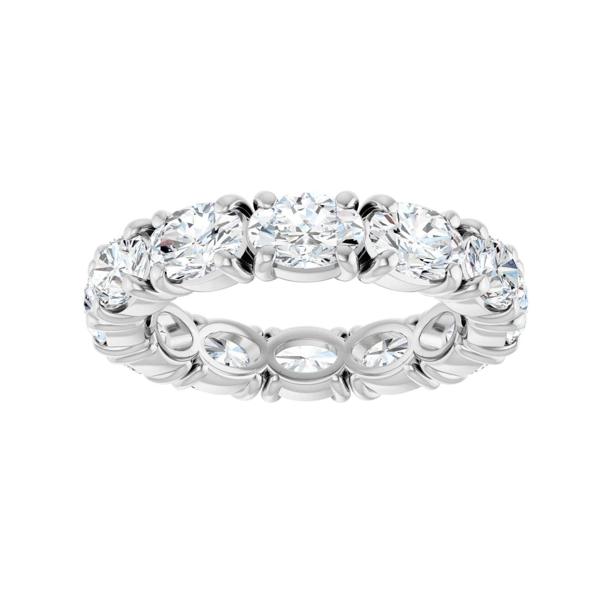 Sapphire Row Lab-Grown Diamond Oval Eternity Band - Platinum, 5 × 3.5 mm, 4.5 (view 3)