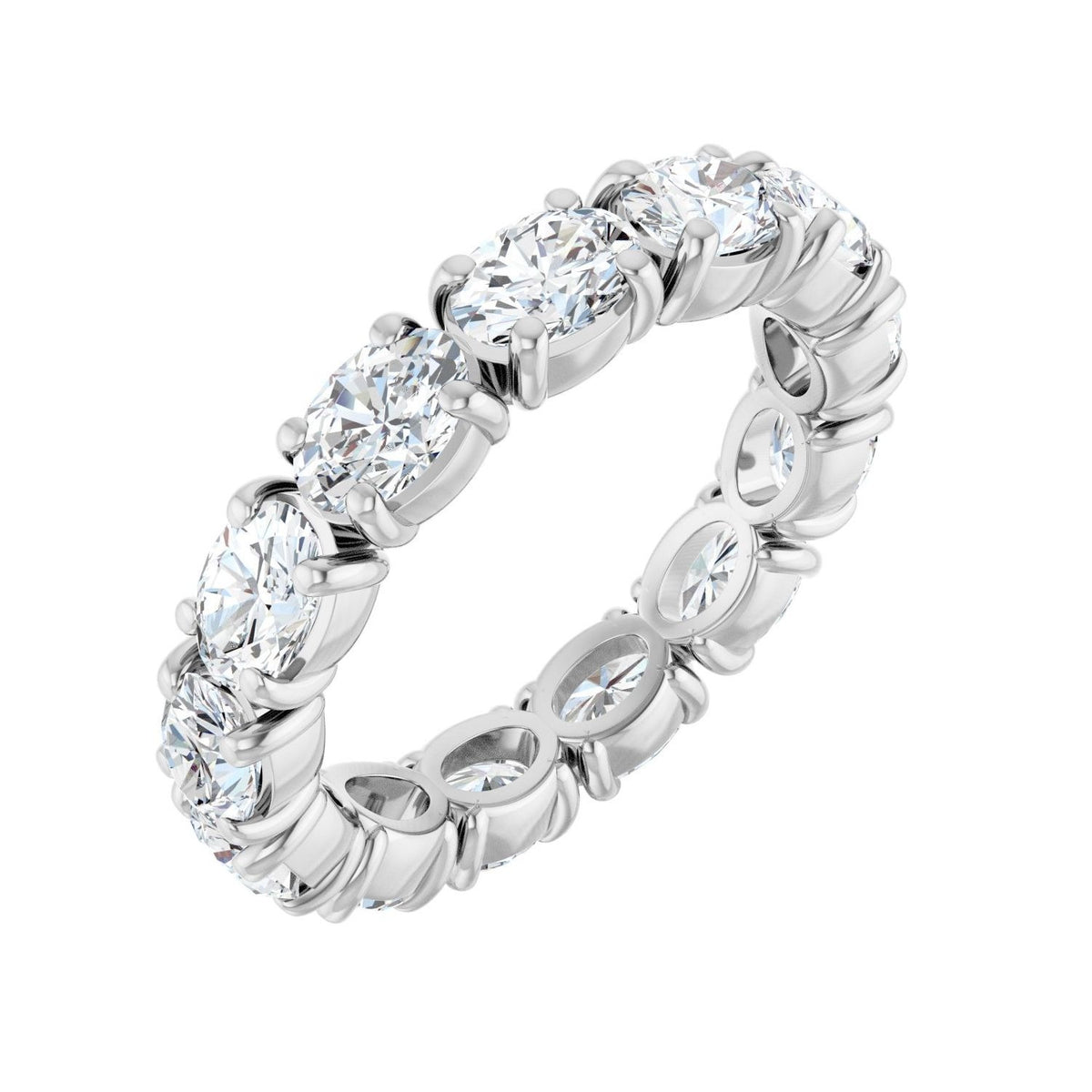 Sapphire Row Lab-Grown Diamond Oval Eternity Band - Platinum, 5 × 3.5 mm, 6.5