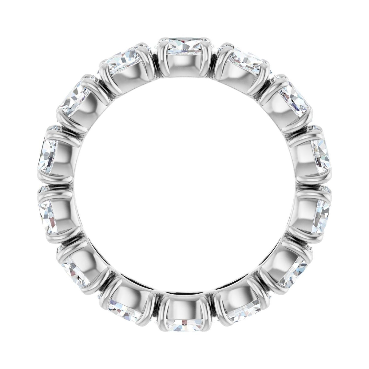 Sapphire Row Lab-Grown Diamond Oval Eternity Band - Platinum, 5 × 3.5 mm, 8.5 (view 2)